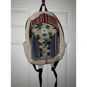 ThreadHeads Himalayan Hemp Tan & Multicolor Backpack - 11"x16"